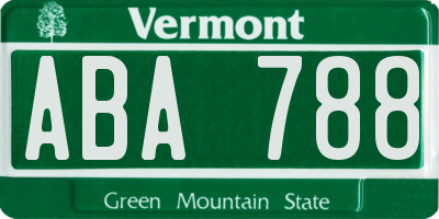 VT license plate ABA788