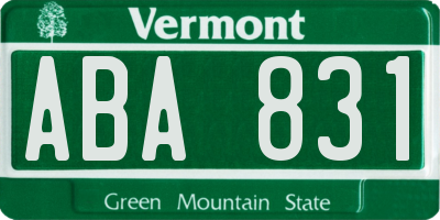 VT license plate ABA831