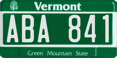 VT license plate ABA841