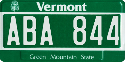 VT license plate ABA844