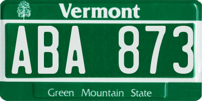 VT license plate ABA873