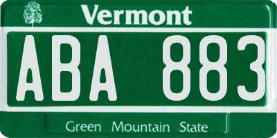 VT license plate ABA883