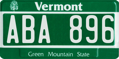 VT license plate ABA896