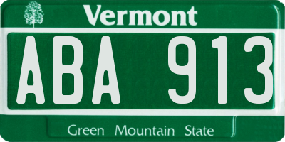 VT license plate ABA913