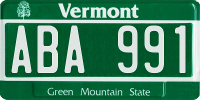 VT license plate ABA991
