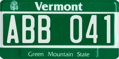 VT license plate ABB041