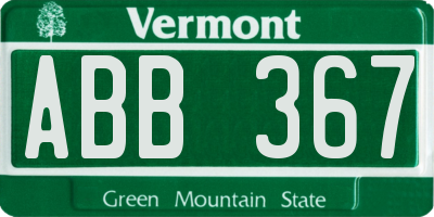 VT license plate ABB367