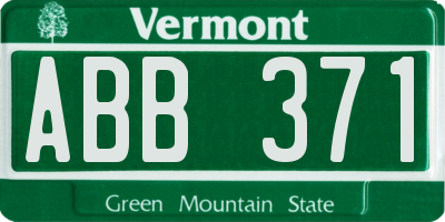 VT license plate ABB371