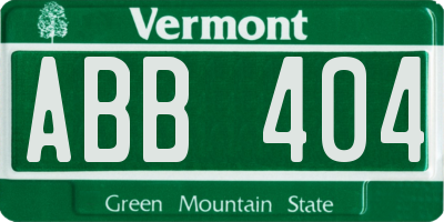 VT license plate ABB404