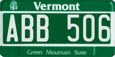 VT license plate ABB506