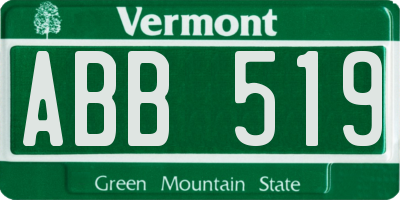 VT license plate ABB519