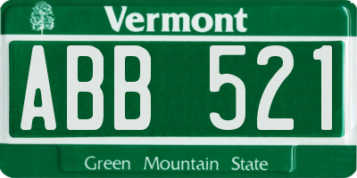 VT license plate ABB521