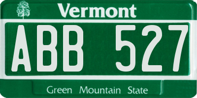 VT license plate ABB527