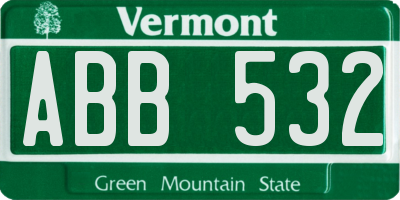 VT license plate ABB532