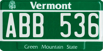 VT license plate ABB536