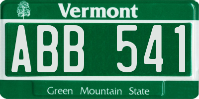 VT license plate ABB541