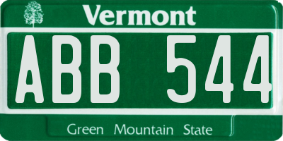 VT license plate ABB544