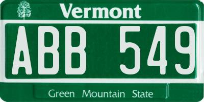 VT license plate ABB549