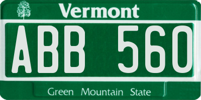 VT license plate ABB560