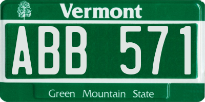 VT license plate ABB571