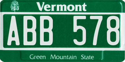 VT license plate ABB578