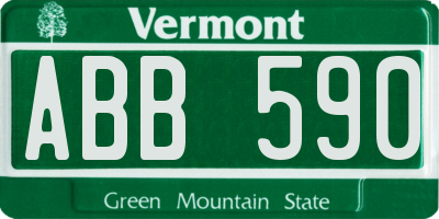 VT license plate ABB590