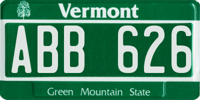 VT license plate ABB626