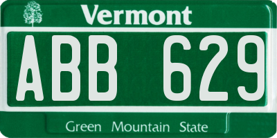 VT license plate ABB629