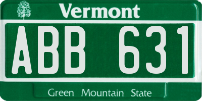 VT license plate ABB631