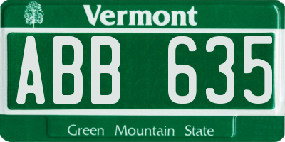 VT license plate ABB635