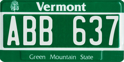 VT license plate ABB637