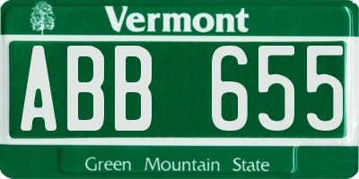 VT license plate ABB655