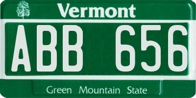 VT license plate ABB656