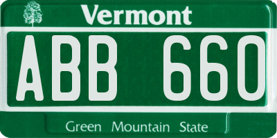 VT license plate ABB660
