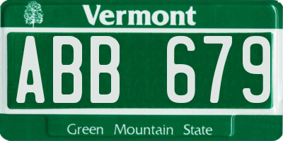 VT license plate ABB679