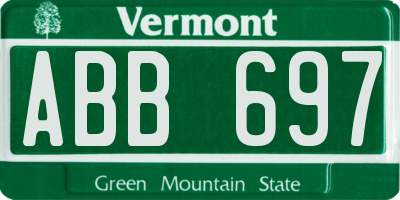 VT license plate ABB697