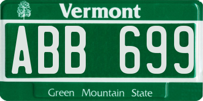 VT license plate ABB699