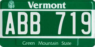 VT license plate ABB719