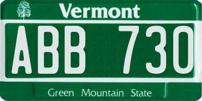 VT license plate ABB730
