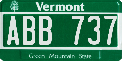 VT license plate ABB737