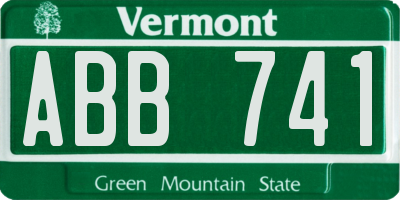 VT license plate ABB741