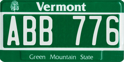 VT license plate ABB776