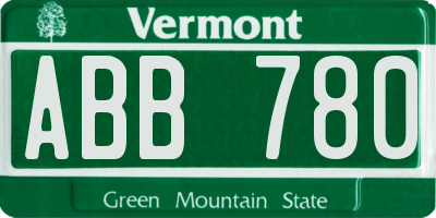 VT license plate ABB780