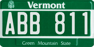 VT license plate ABB811