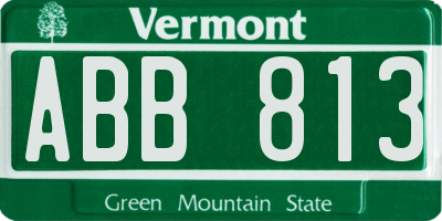 VT license plate ABB813