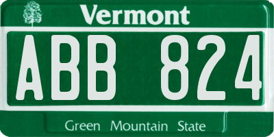 VT license plate ABB824