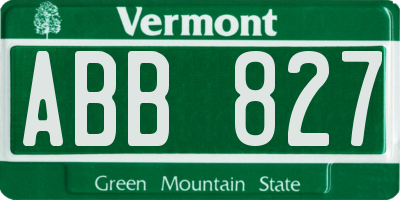 VT license plate ABB827