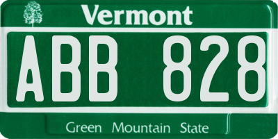 VT license plate ABB828