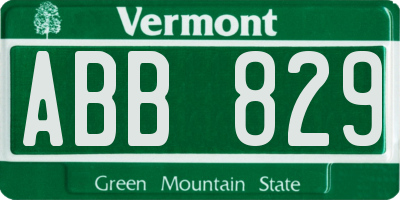 VT license plate ABB829