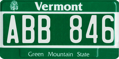 VT license plate ABB846